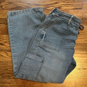 Project Indigo Denim Cargo Wide Leg Jeans